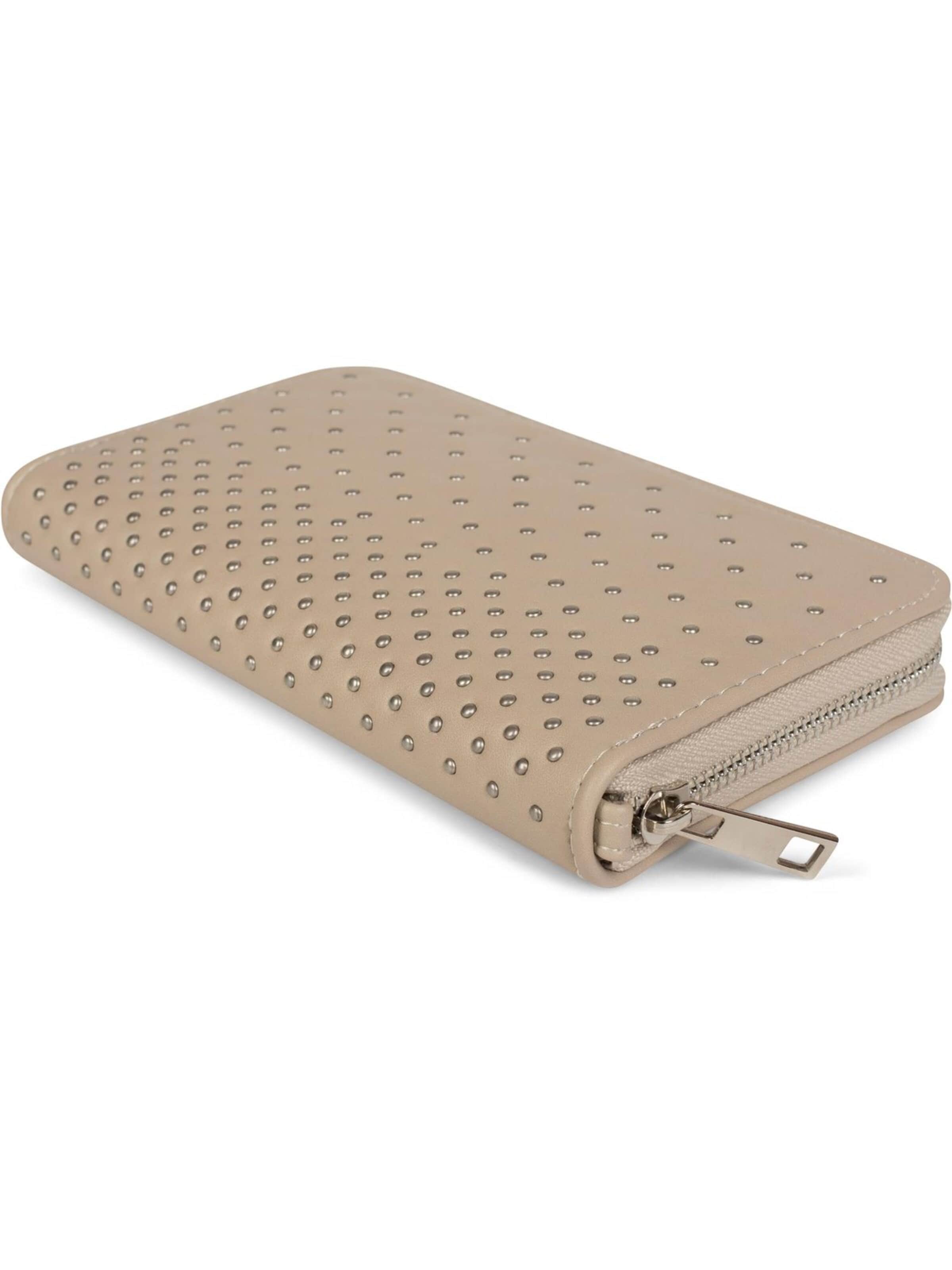 styleBREAKER Wallet 'Geldbörse mit kleinen Kugelnieten' in Beige