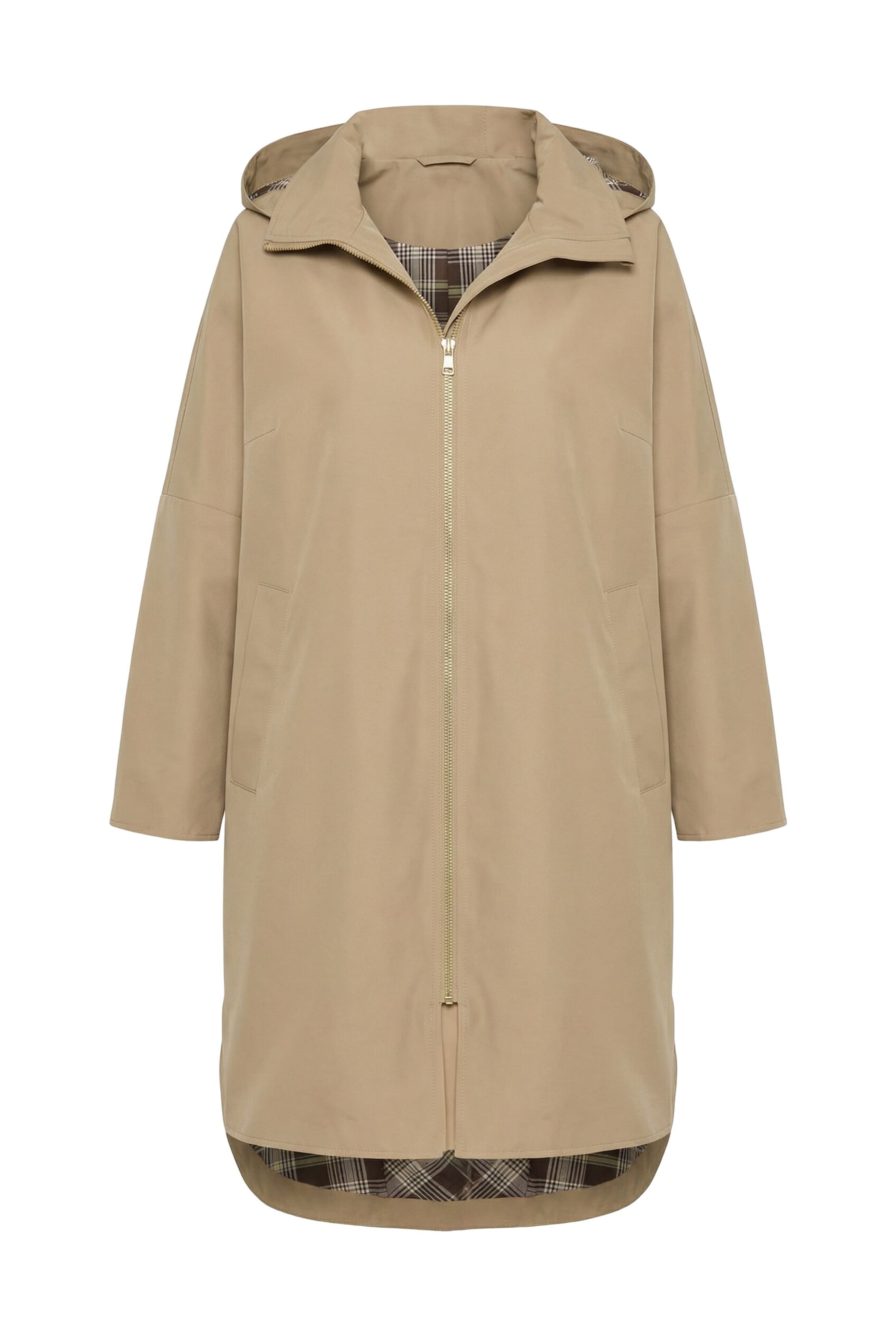Ulla Popken Between-seasons coat in M-L in Sand, Item view