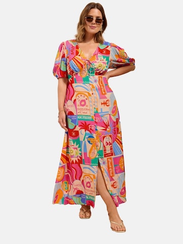 Abito camicia di Friends Like These in rosa: frontale