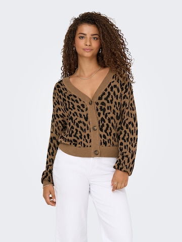 ONLY Strickjacke 'ONLVIENNA' in Braun: Vorderseite