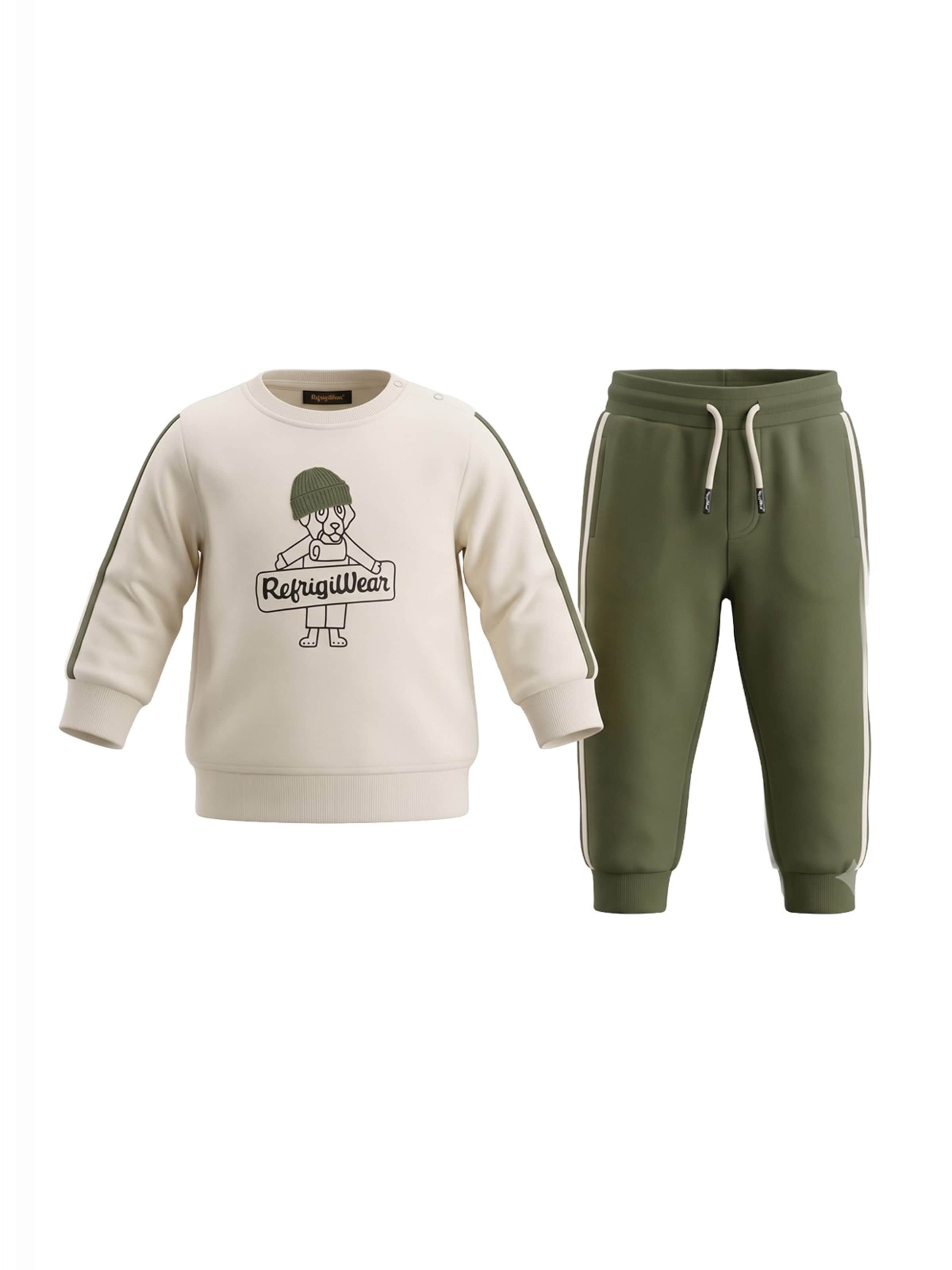 Refrigiwear Set 'Completo felpa crema-verde per neonato' in Beige: front