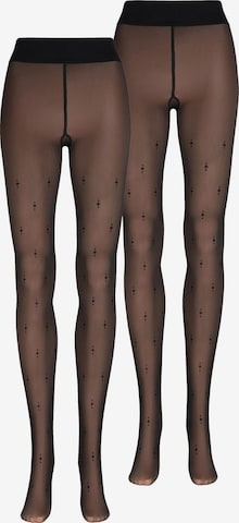 Collants ' Warm & Transparent Innenplüsch Prints ' Nur Die en noir : devant