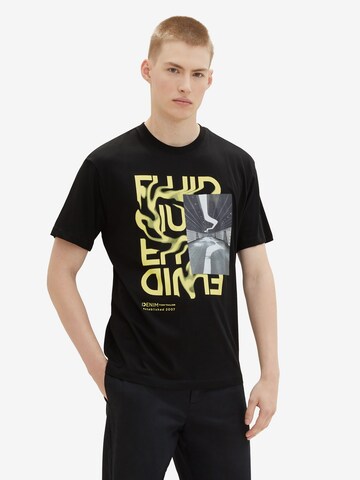 T-Shirt TOM TAILOR DENIM en noir : devant