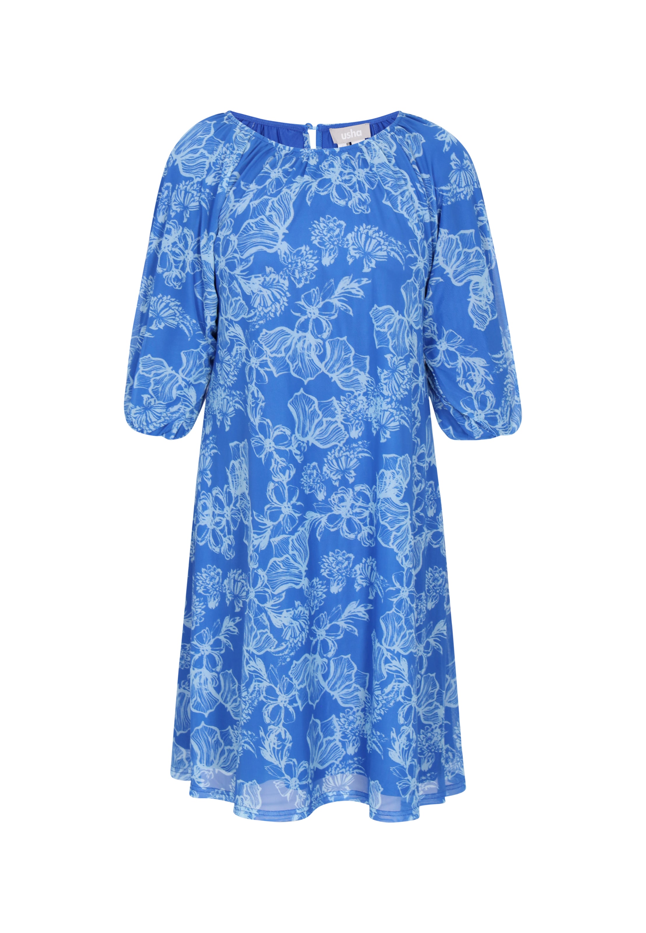 Usha - Vestido en azul: frente