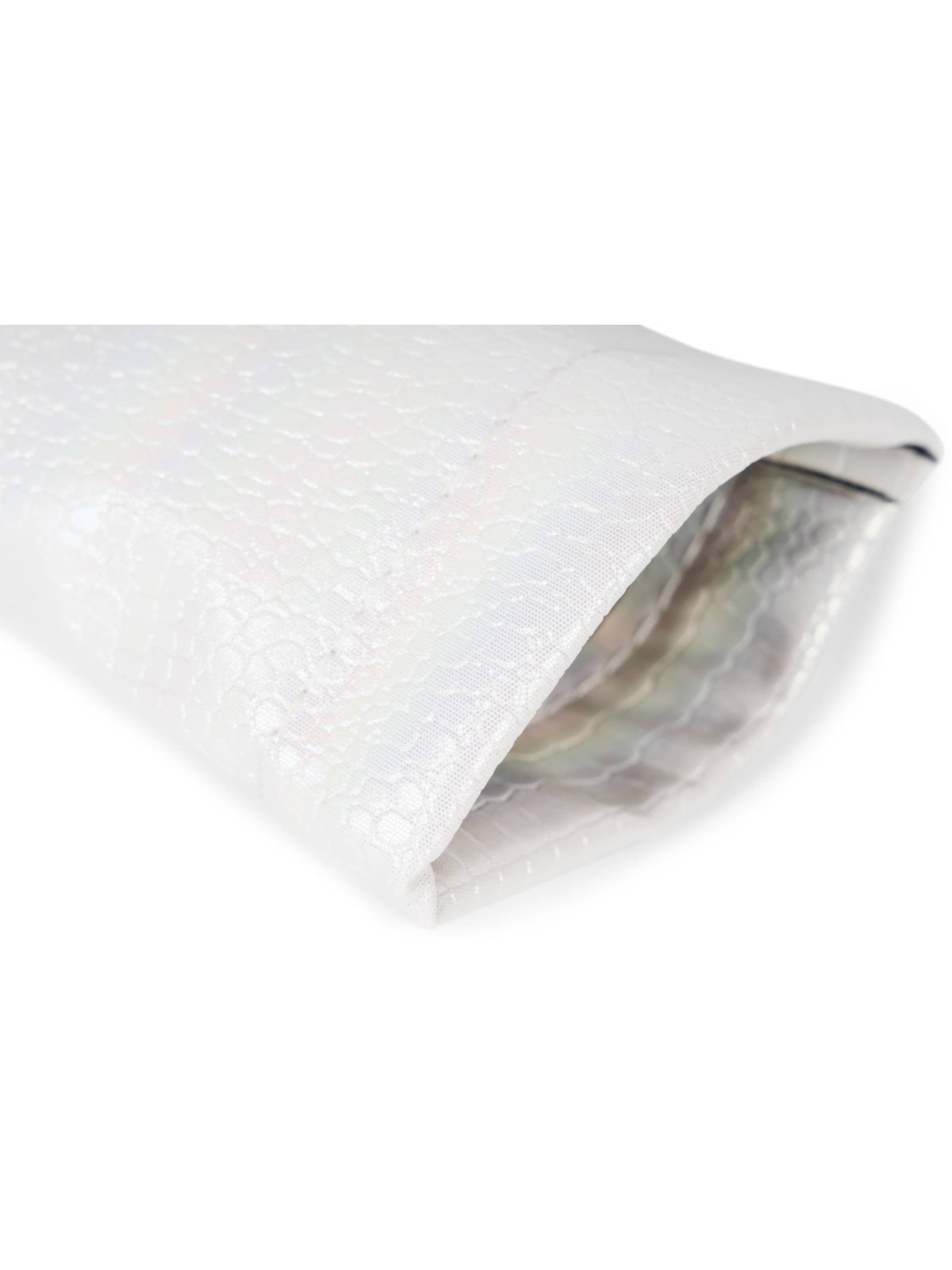 styleBREAKER Case 'Brillenetui Kroko Perlmutt mit Putztuch' in White