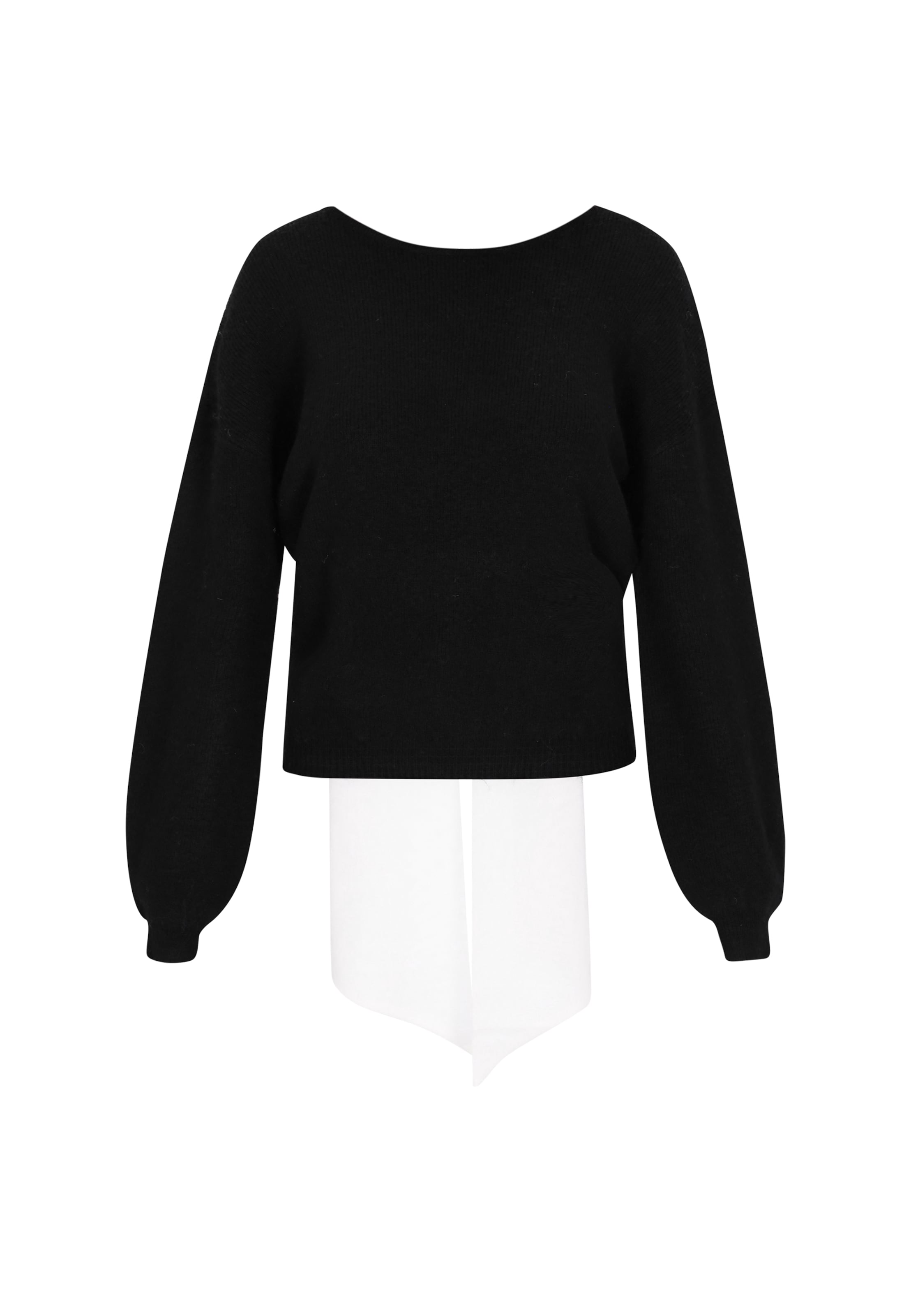 faina Πουλόβερ σε μαύρο: μπροστά