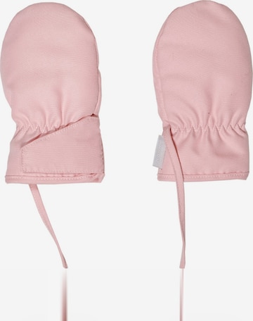 MAXIMO Handschuhe 'BABY-Thermofausthandschuhe ohne Daumen, Bindeband, Klettverschluß' in Pink: Vorderseite