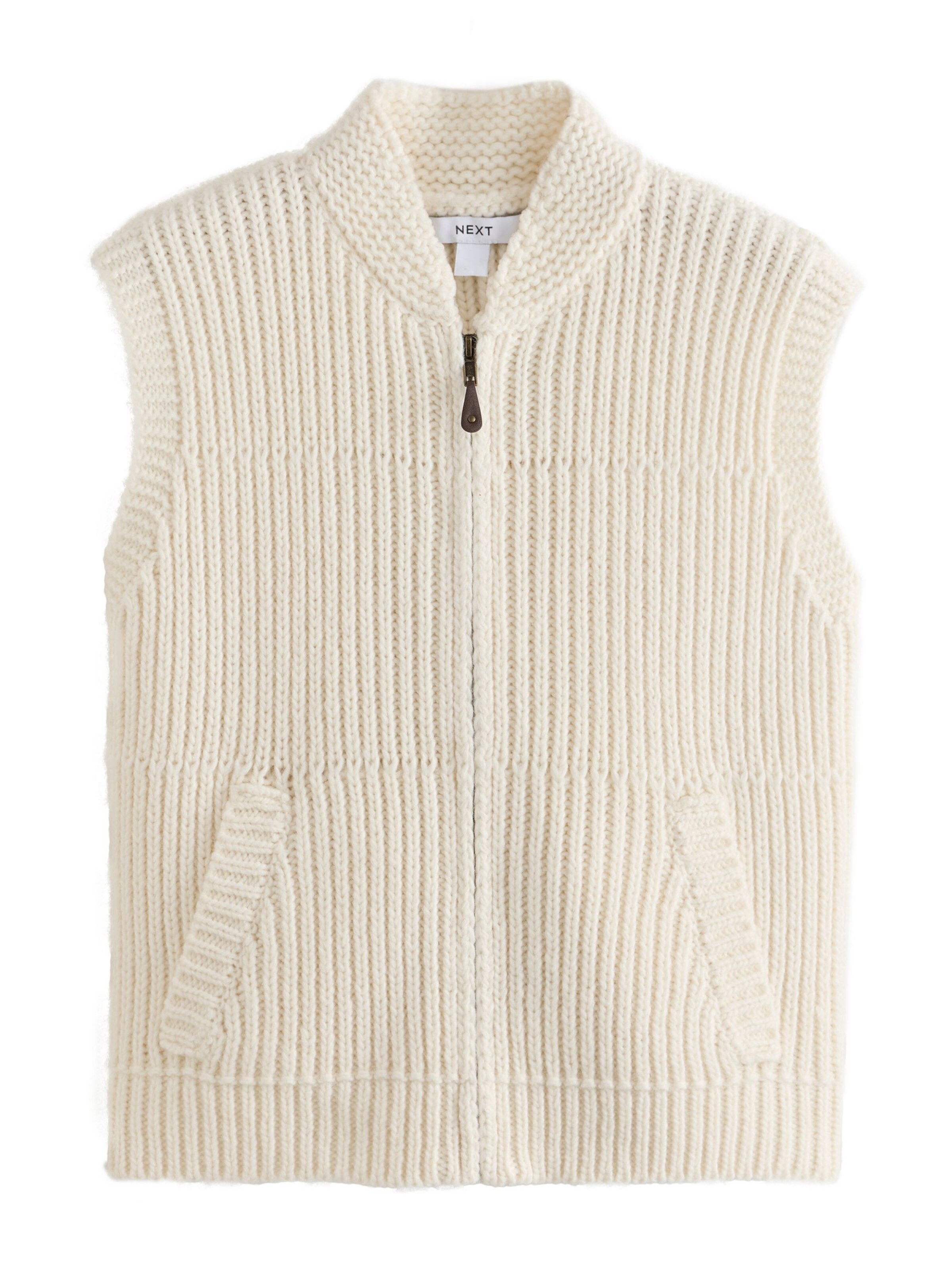 Gilet in maglia in XS Next di colore écru, Visualizzazione prodotti
