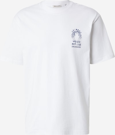 Marškinėliai 'ONSCHAMPI' iš Only & Sons, spalva – tamsiai mėlyna / balta, Prekių apžvalga