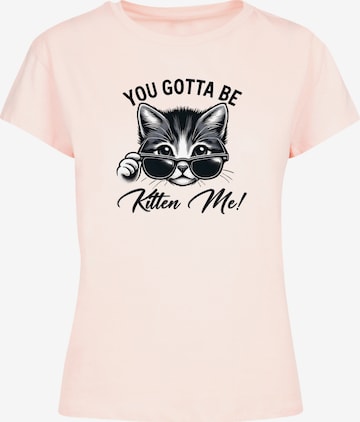 T-shirt 'Kätzchen You Gotta Be Kitten Me!' F4NT4STIC en rose : devant