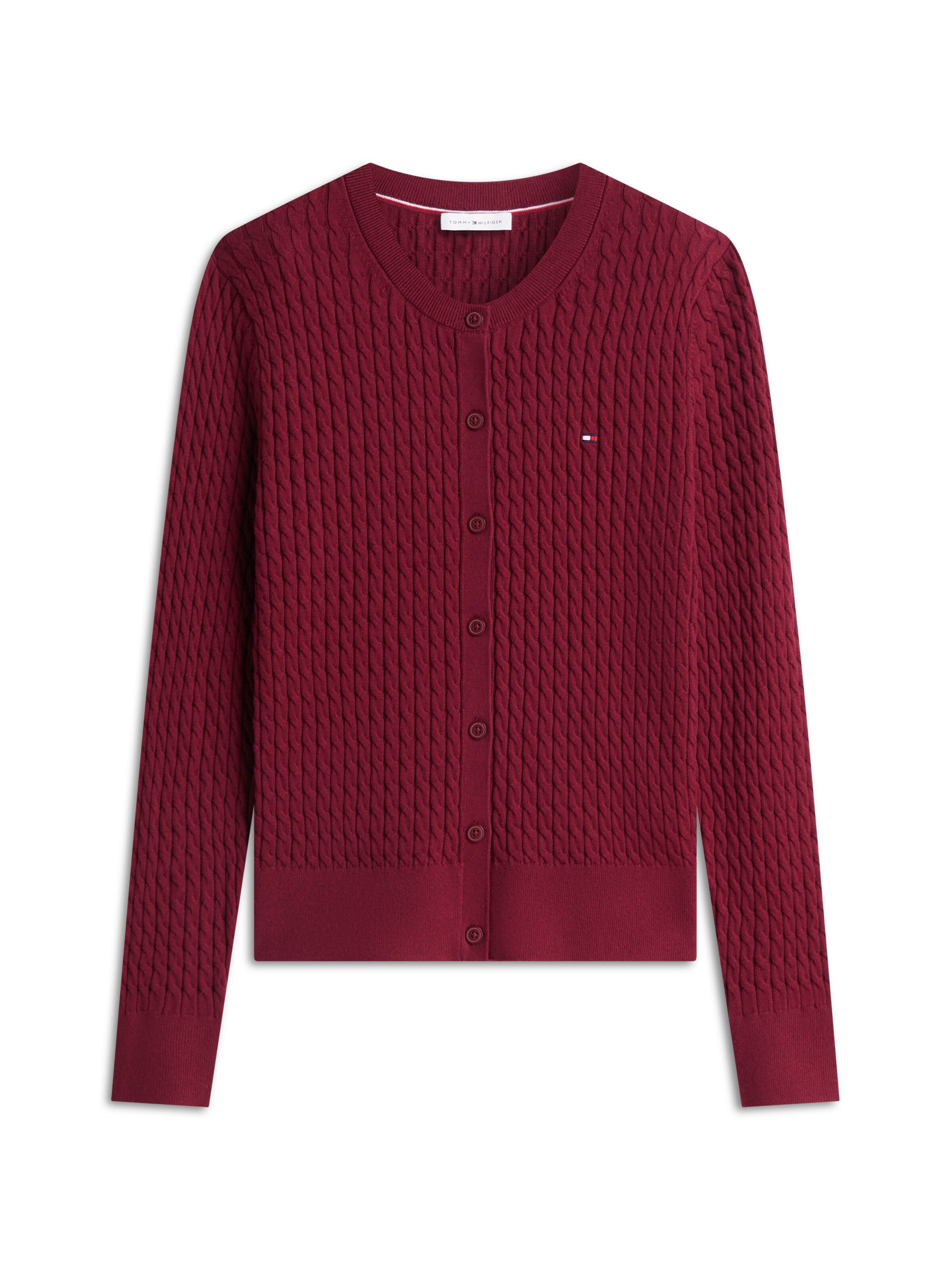 TOMMY HILFIGER Knit Cardigan in Red: front