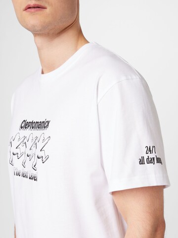 T-Shirt 'Next Level' Cleptomanicx en blanc