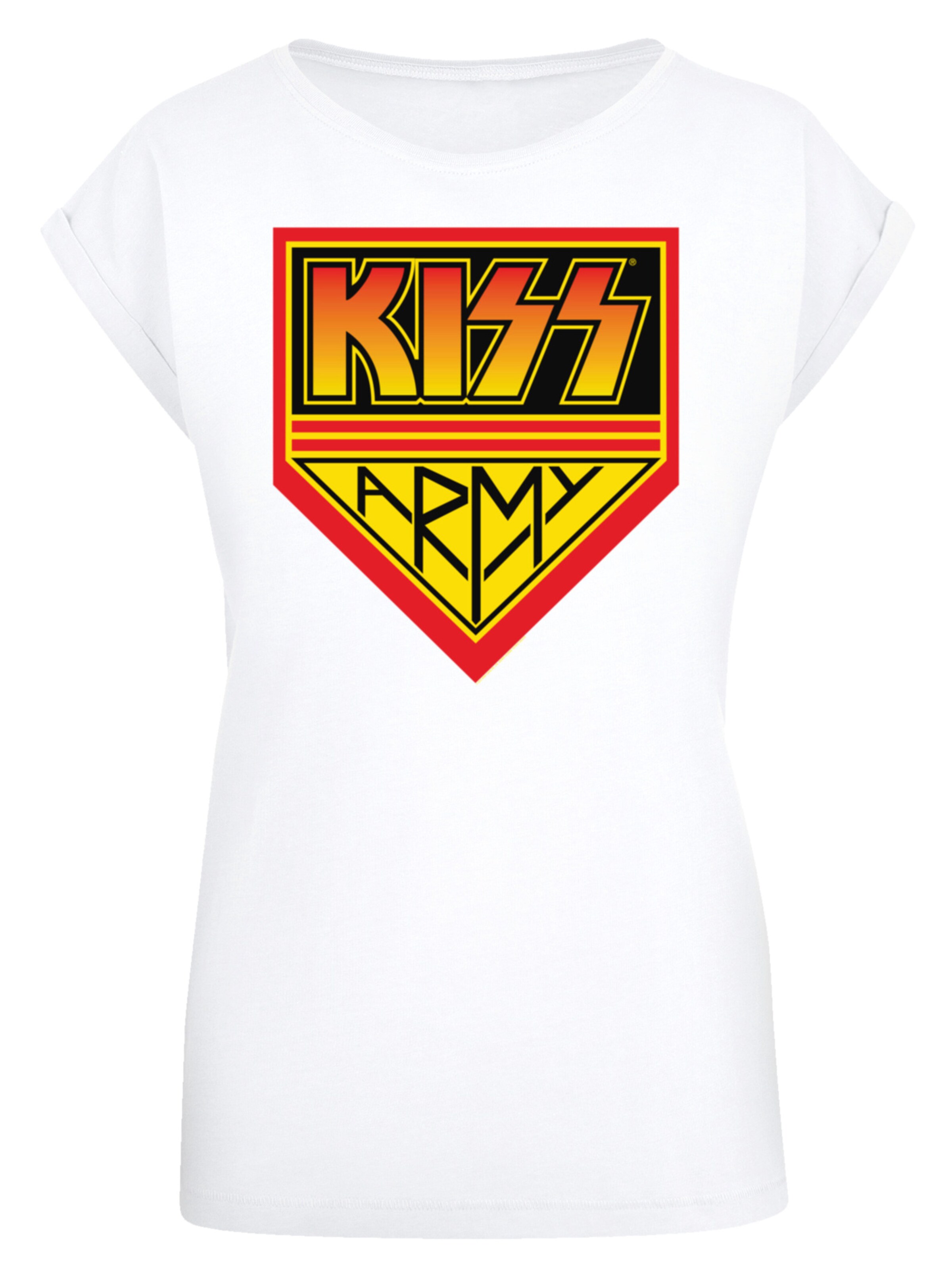 T-shirt 'Kiss Army Logo' F4NT4STIC en blanc : devant