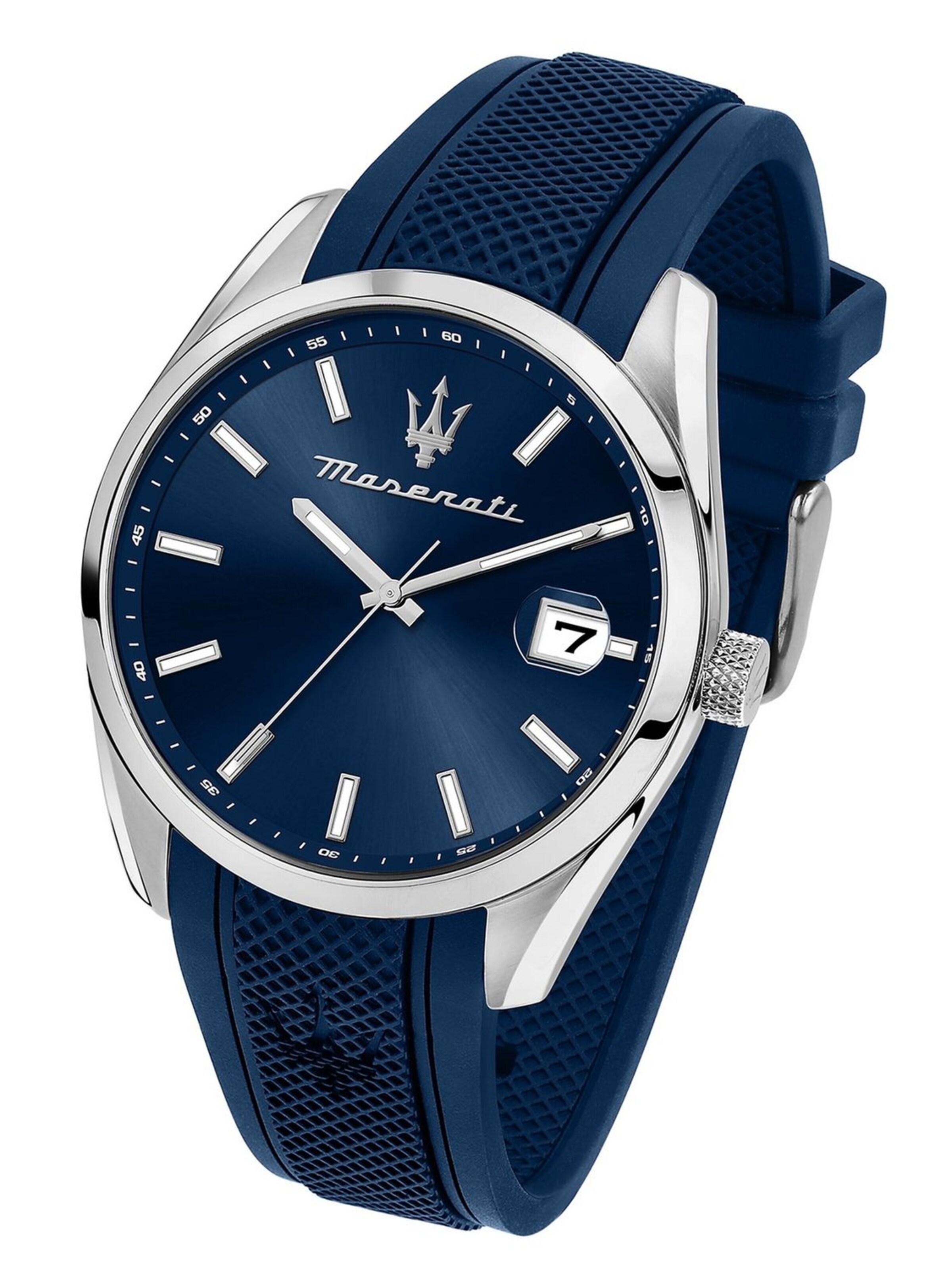 Montre à affichage analogique Maserati en bleu : devant