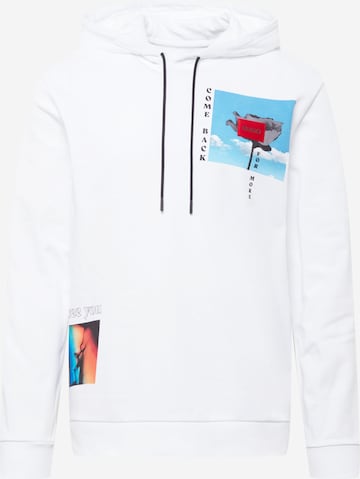 HUGO Sweatshirt 'Dendricks' in White: front