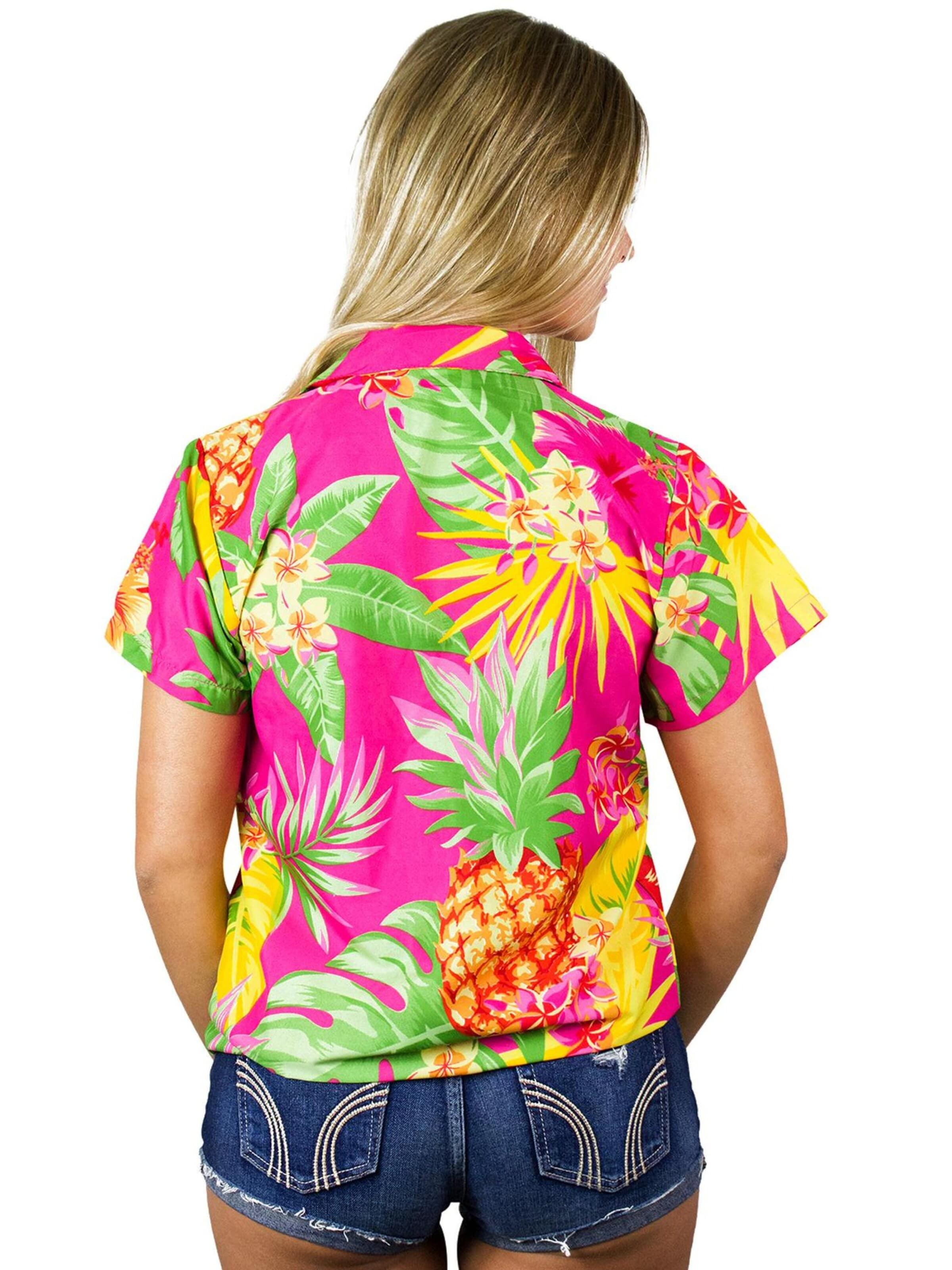Camicia da donna 'Pineapple' di King Kameha in rosa