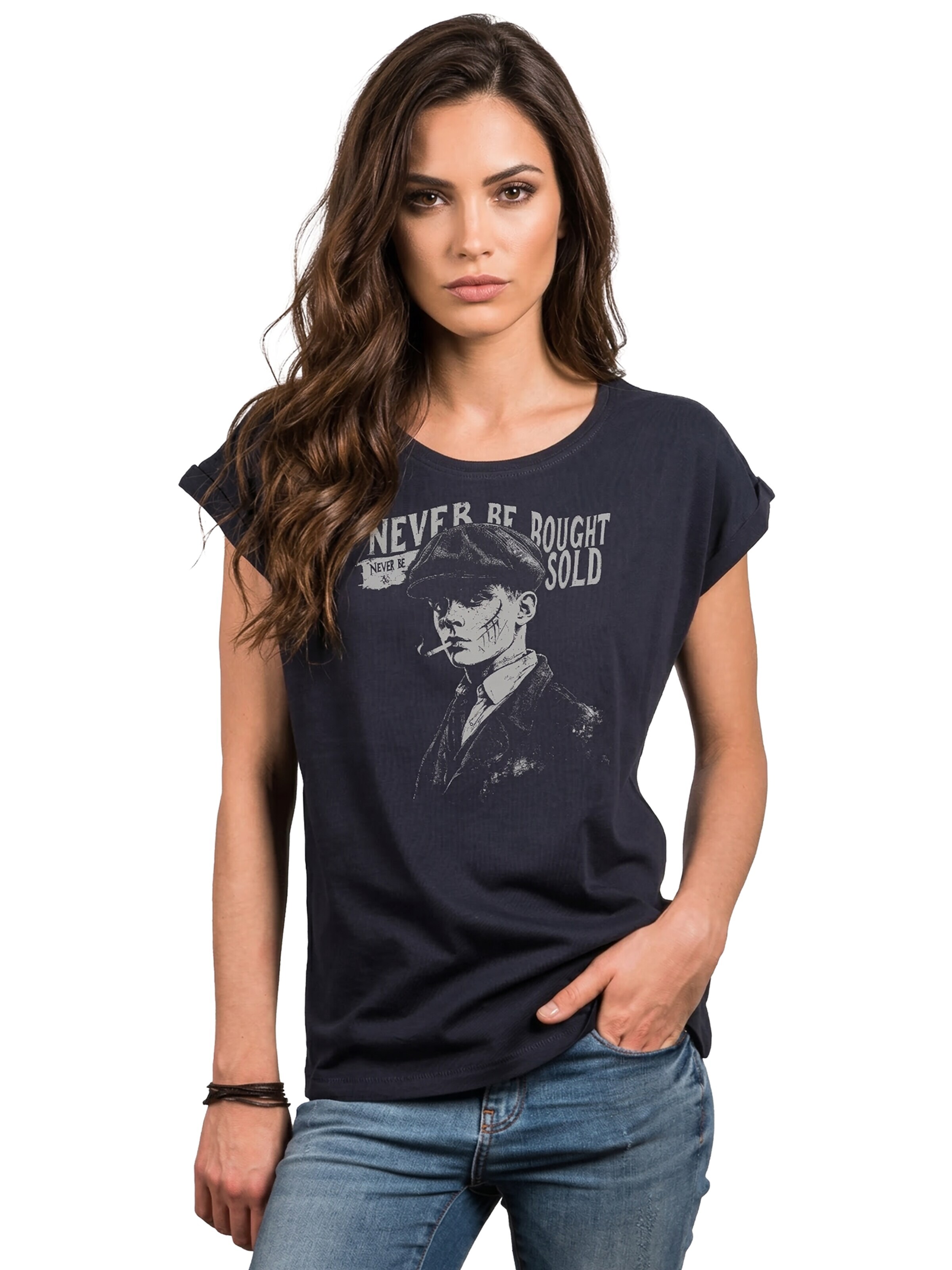 MAKAYA Shirt 'Never Be Bought' in Blue: front