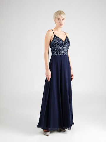 Robe de soirée Laona en bleu : devant