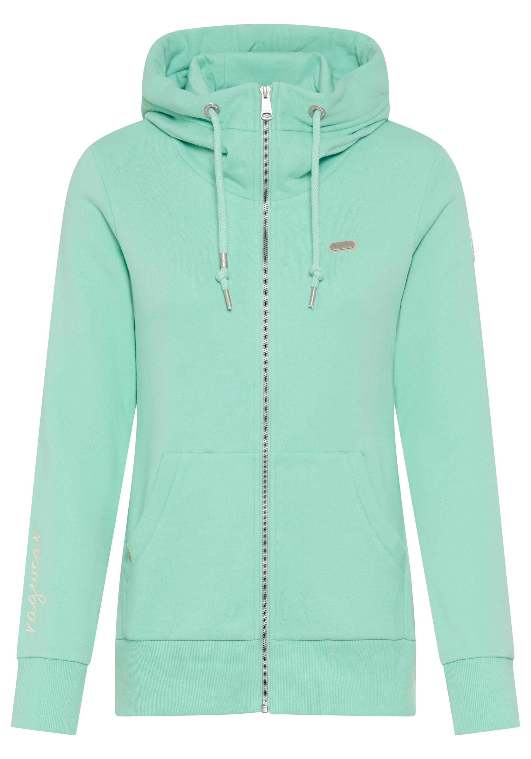 Ragwear Zip-Up Hoodie in Green: front