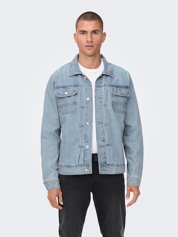 Only & Sons Between-Season Jacket 'Duke' in Blue: front