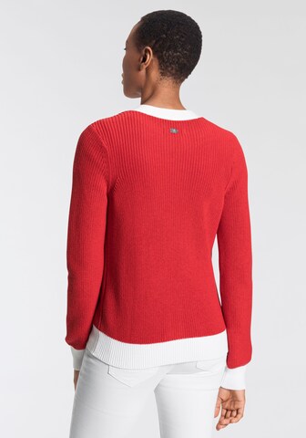 Tom Tailor Polo Team Knit Cardigan in Red