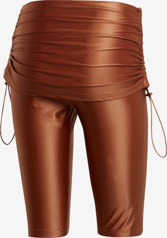 ADIDAS BY STELLA MCCARTNEY - Skinny Pantalón deportivo 'True Life Roll-top' en marrón