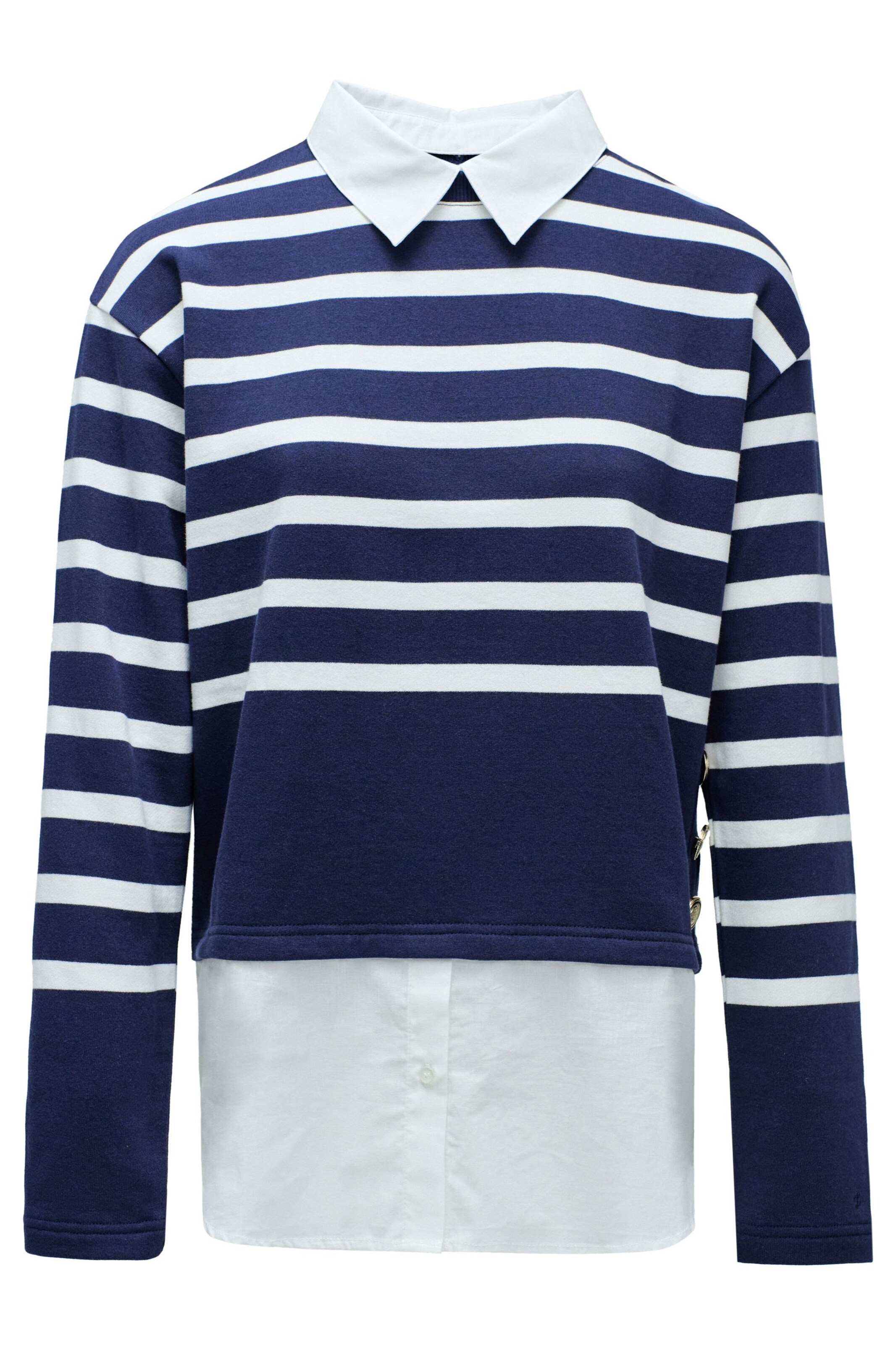 Salsa Jeans Trui 'Hemd' in Blauw: voorkant