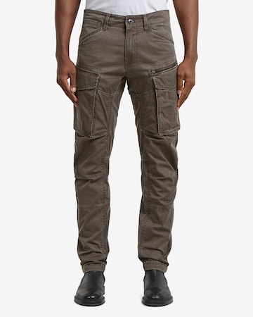 Effilé Pantalon cargo 'Zip 3D Regular Tapered Pants' G-STAR en marron : devant