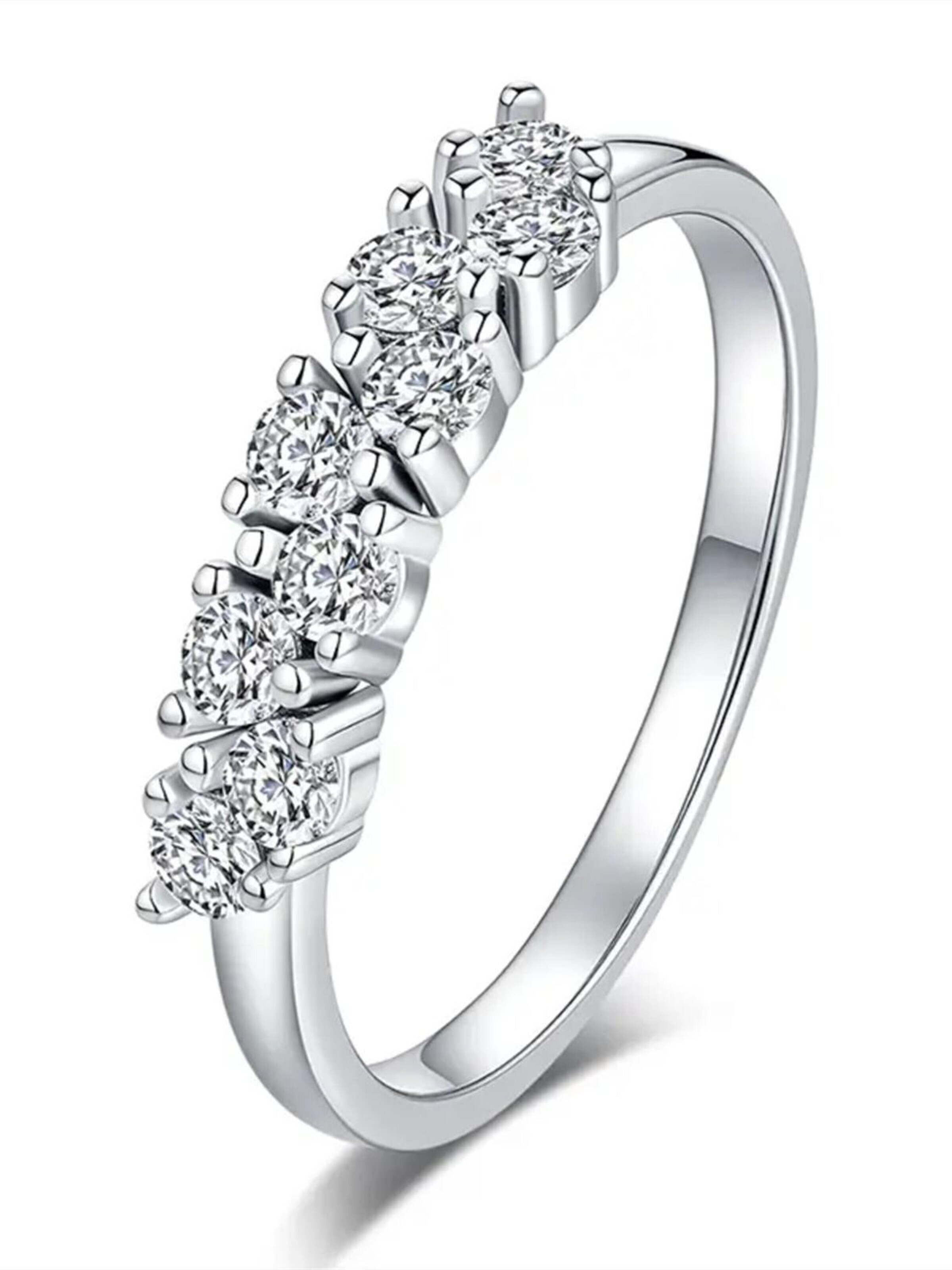 Staufergold Ring 'Moissanit Halbkranz-Ring „Tiara“ 0,1ct'‌‌‌‌ in Gold: Vorderseite
