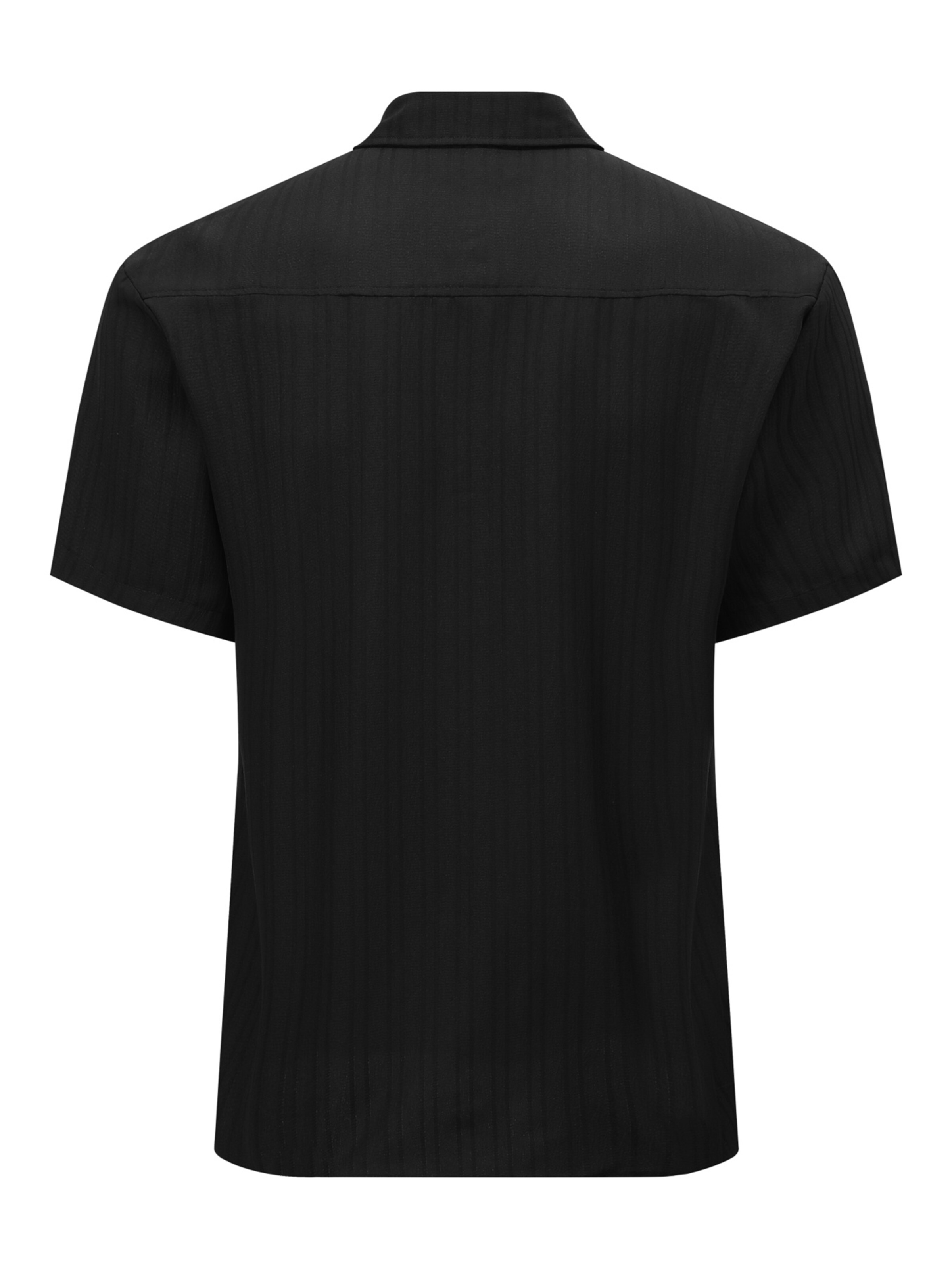 ALLTHEMEN Comfort fit Button Up Shirt in Black