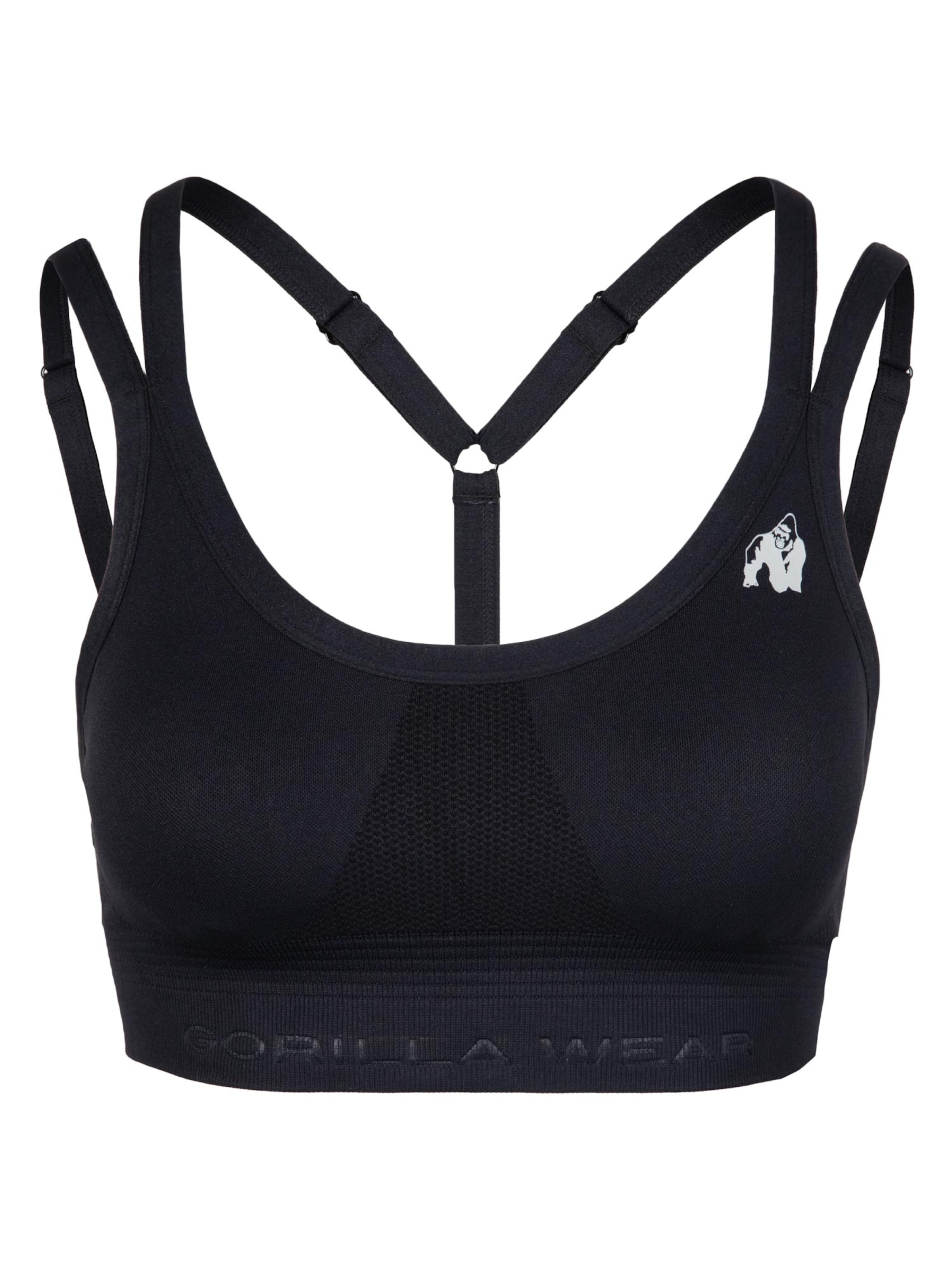 Bustino Reggiseno sportivo 'Whitney' di Gorilla Wear in nero: frontale