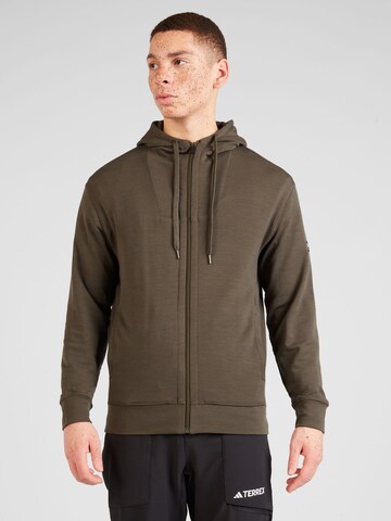 super.natural Athletic Zip-Up Hoodie in Grey: front