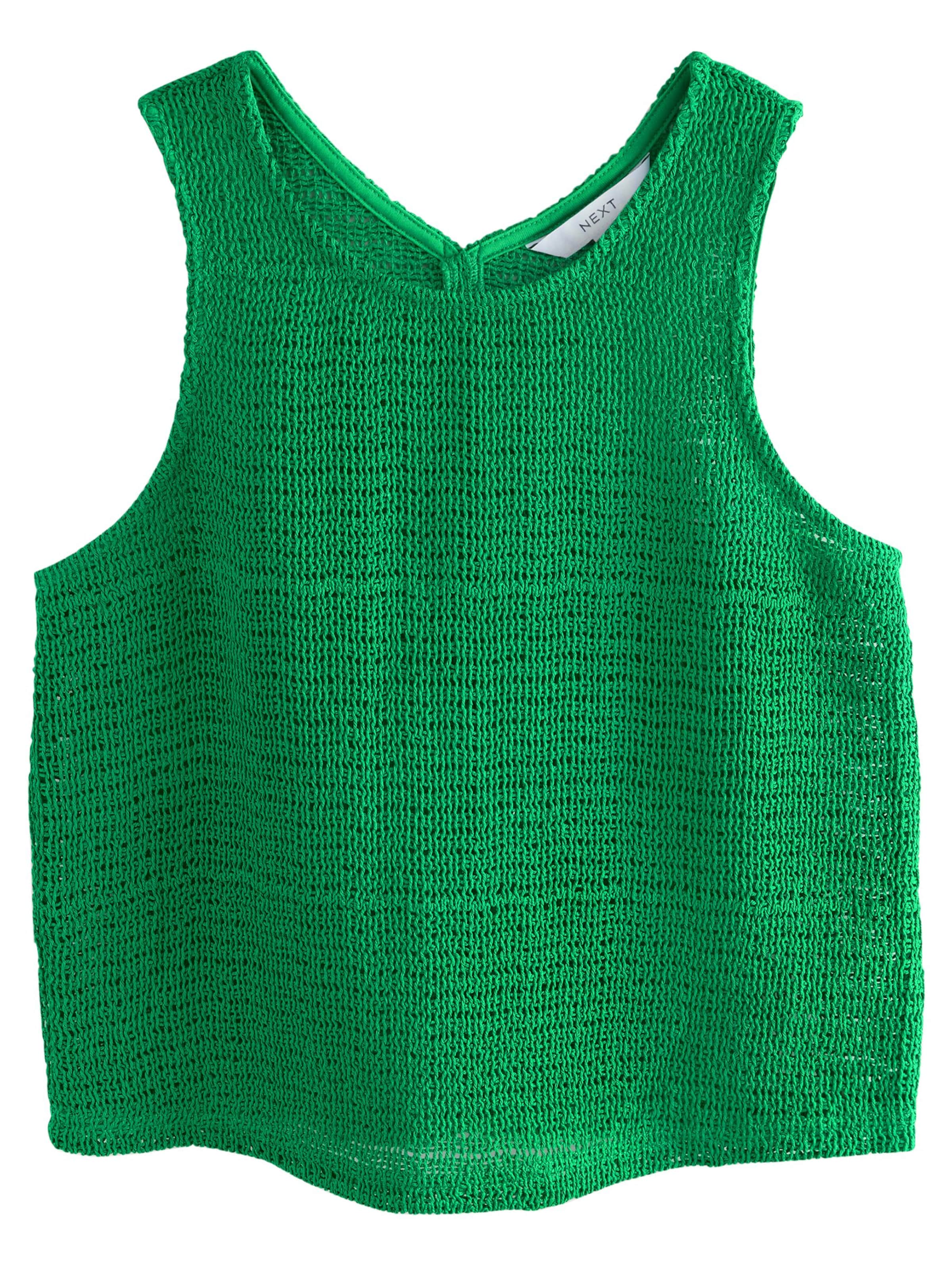 Next Kootud topp, värv roheline: eest vaates