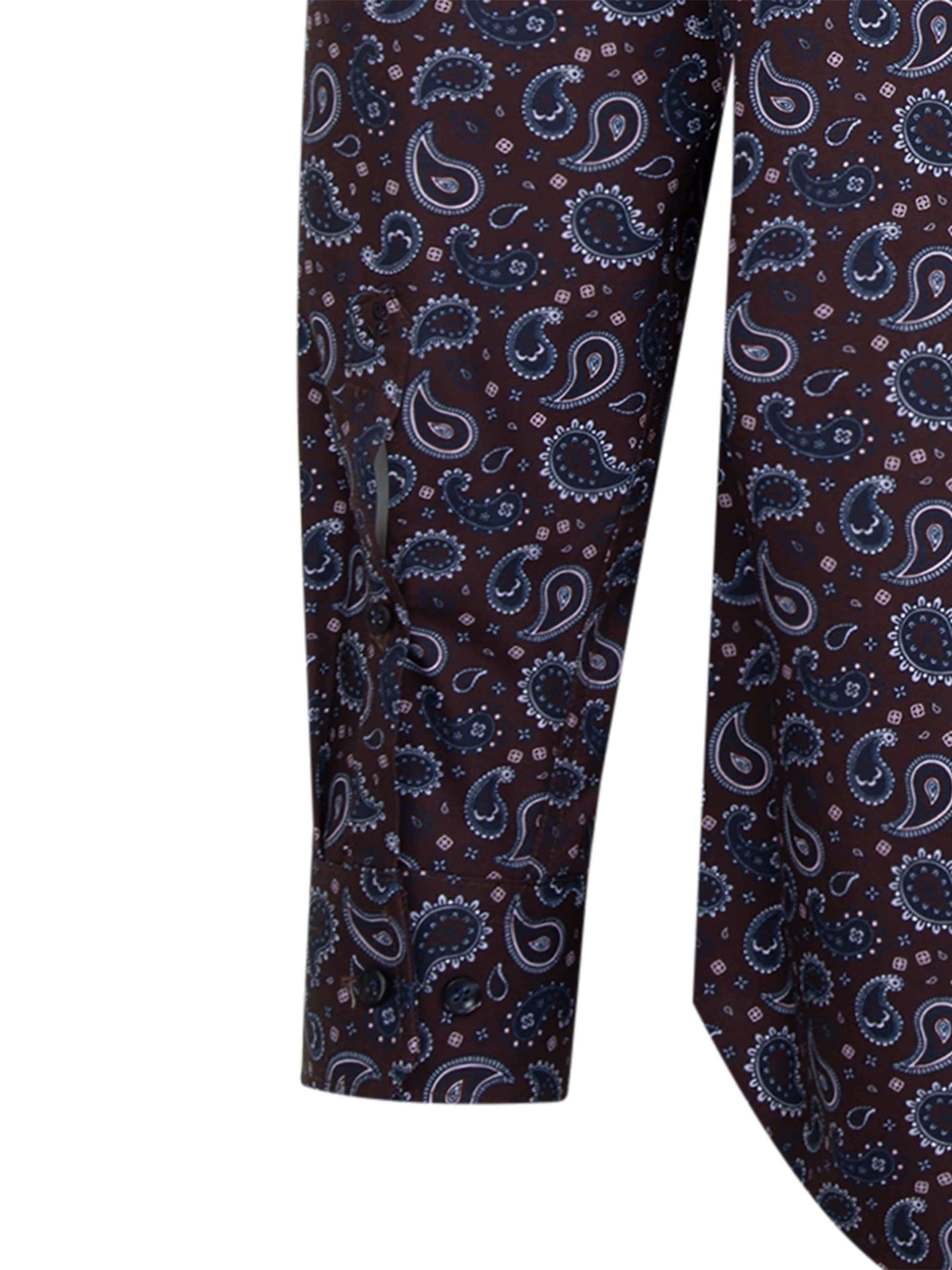 Coupe regular Chemise business 'Schwarze Rose' SEIDENSTICKER en marron