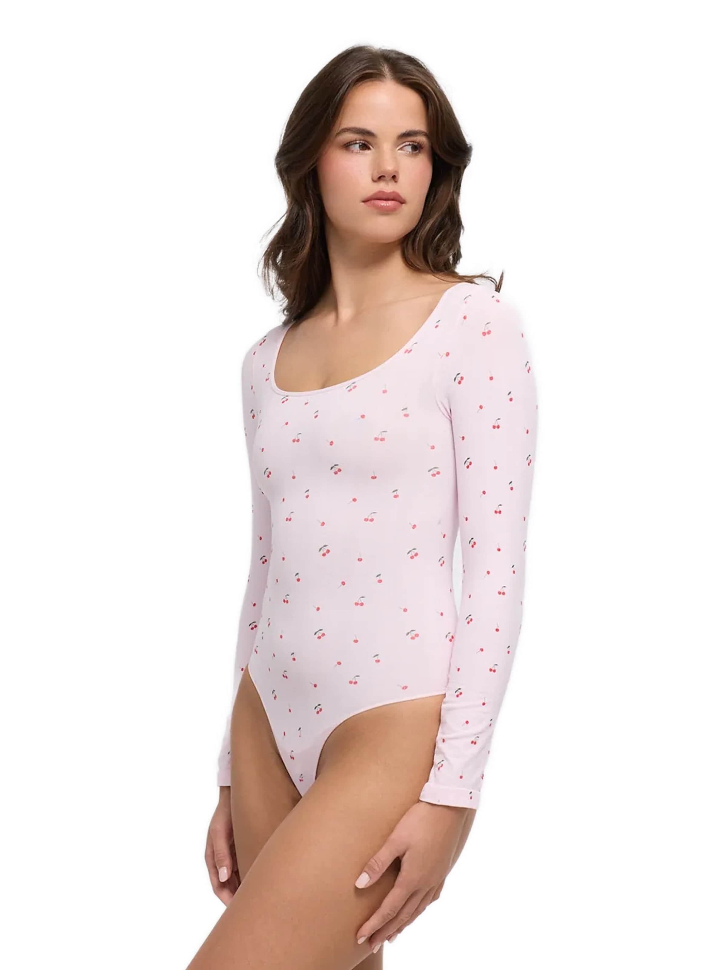 cfab Shapingbody 'Longsleeve Bodysuit Sculpting Shapewear with String' in Roze