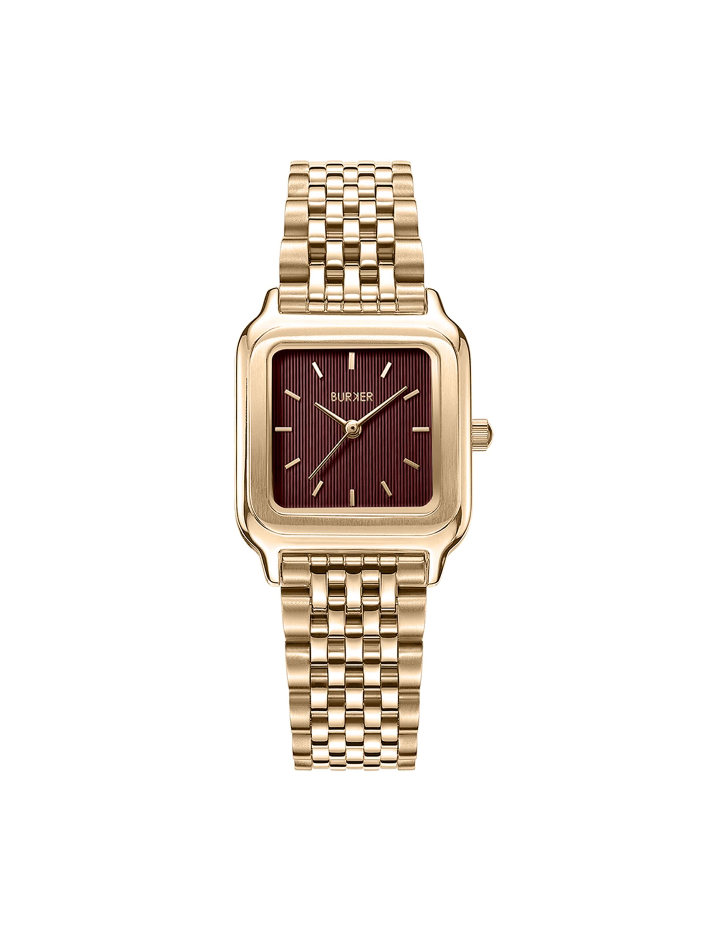 BURKER Watches Analogové hodinky 'Macy Gold Burgundy' – zlatá