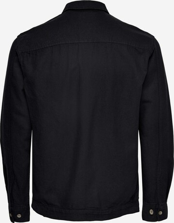 Only & Sons Regular fit Button Up Shirt in Black