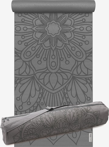 YOGISTAR.COM Mat 'Lotus Mandala' in Grey: front