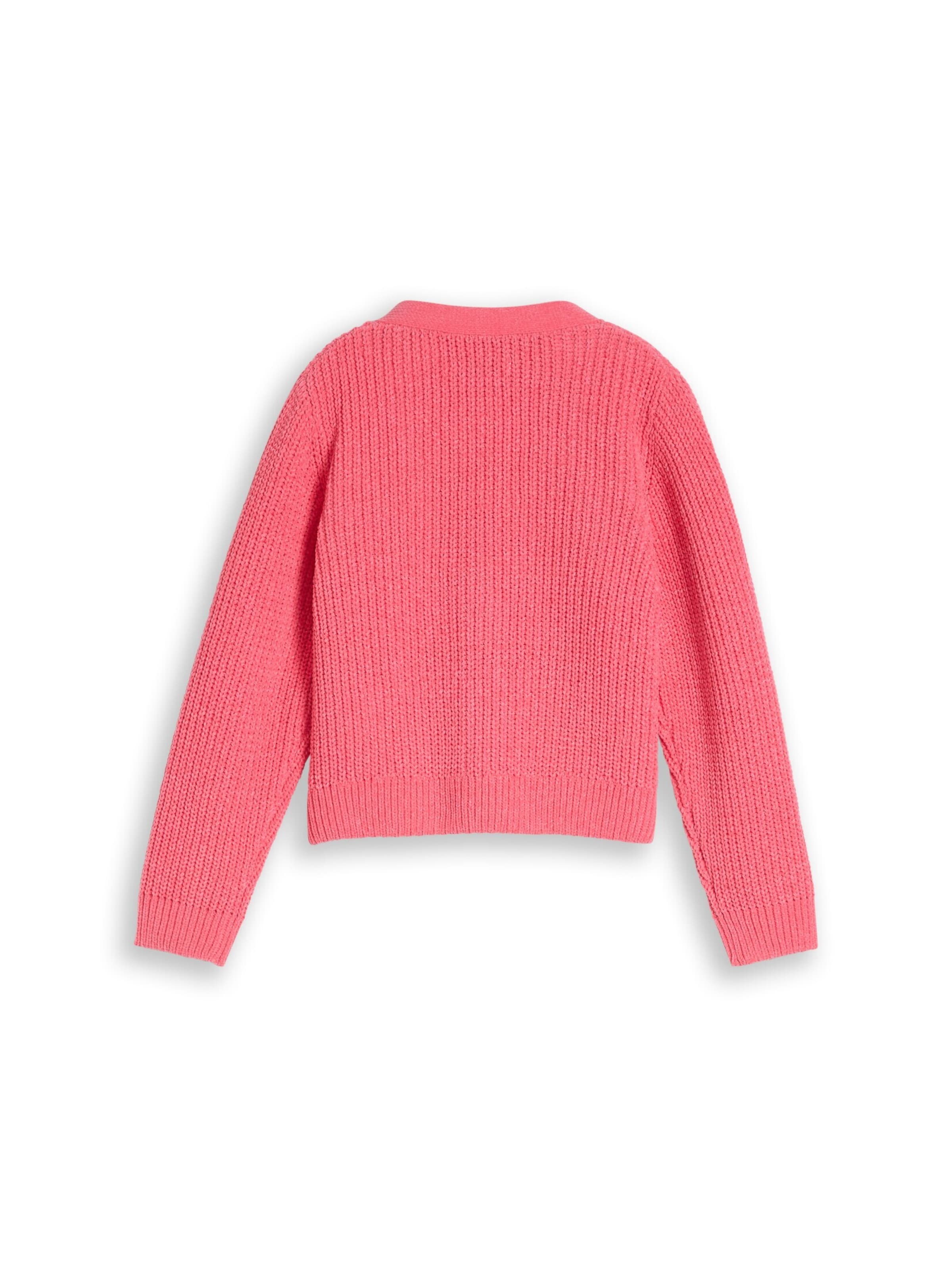 TOM TAILOR Gebreid vest in Roze