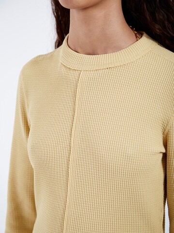 Dr. Denim Top 'Stella Waffle Top' in Geel