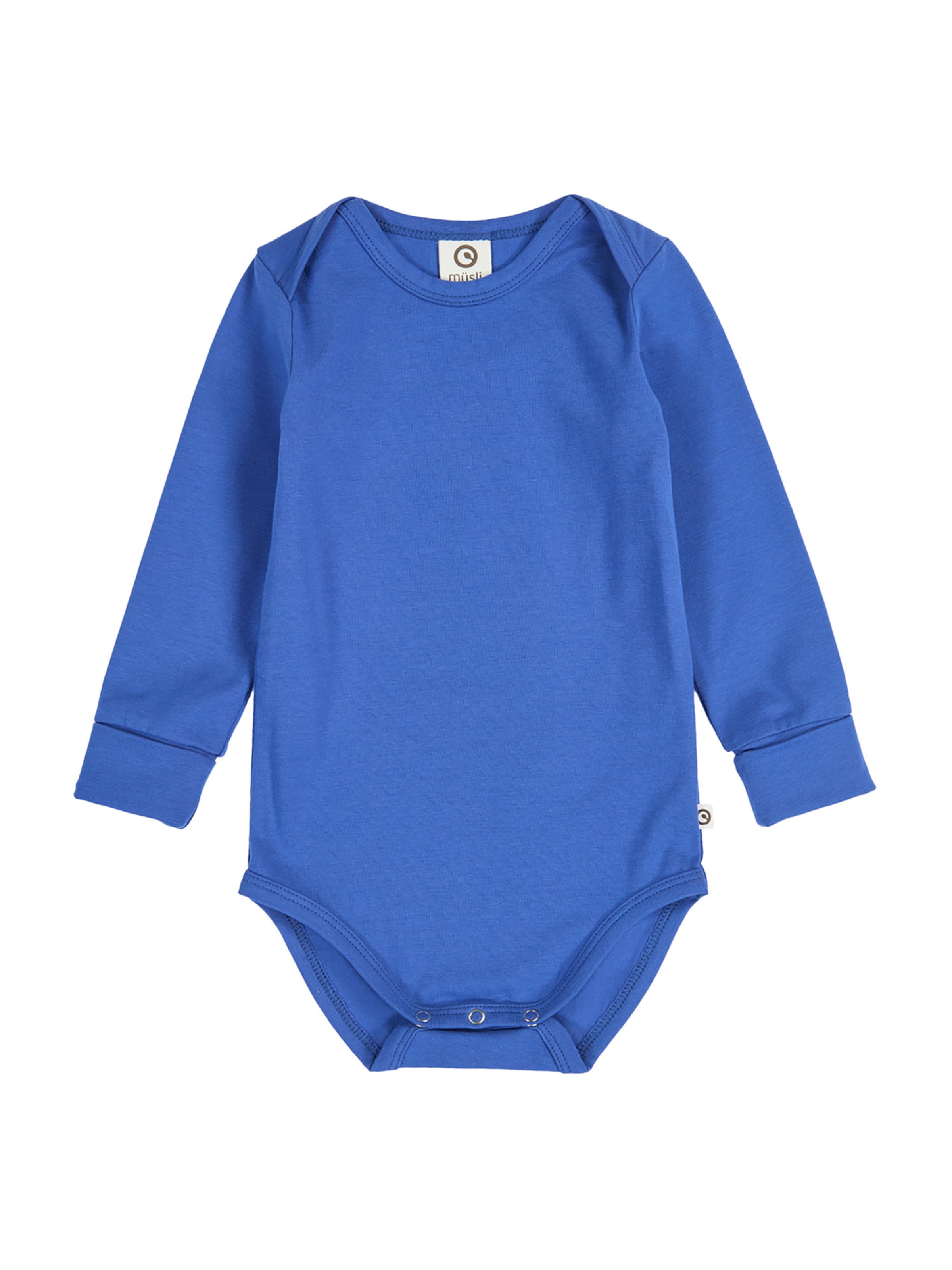 Tutina / body per bambino di Müsli by GREEN COTTON in blu: frontale