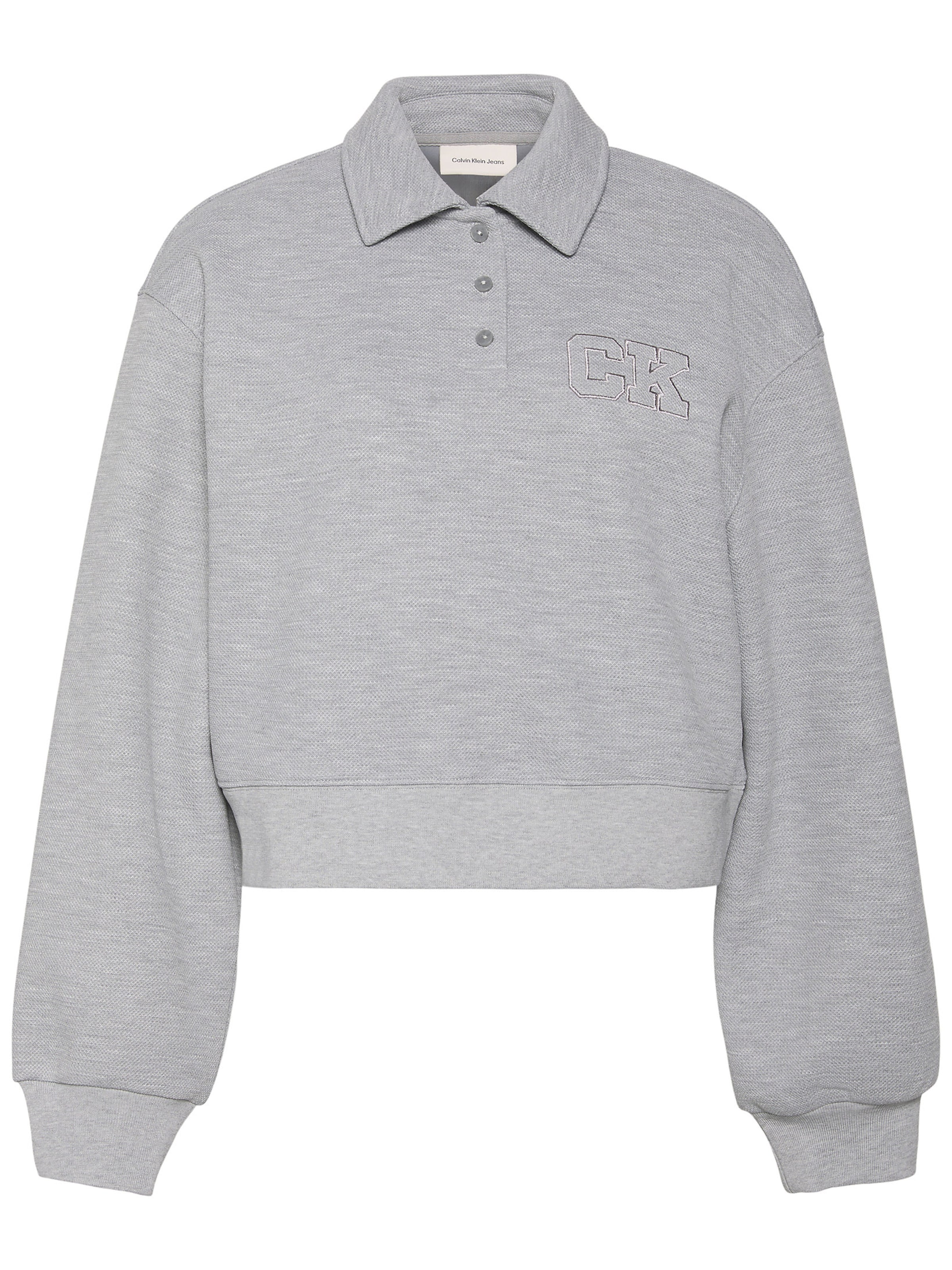 Sweat-shirt Calvin Klein Jeans en gris : devant