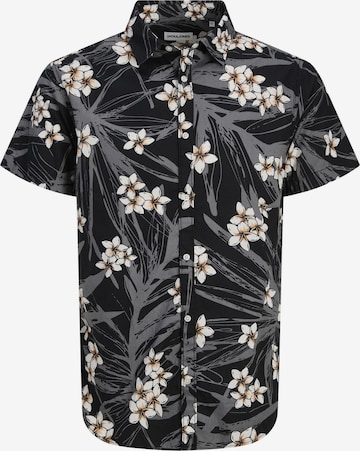 JACK & JONES Button Up Shirt 'JJHawaii' in Black: front