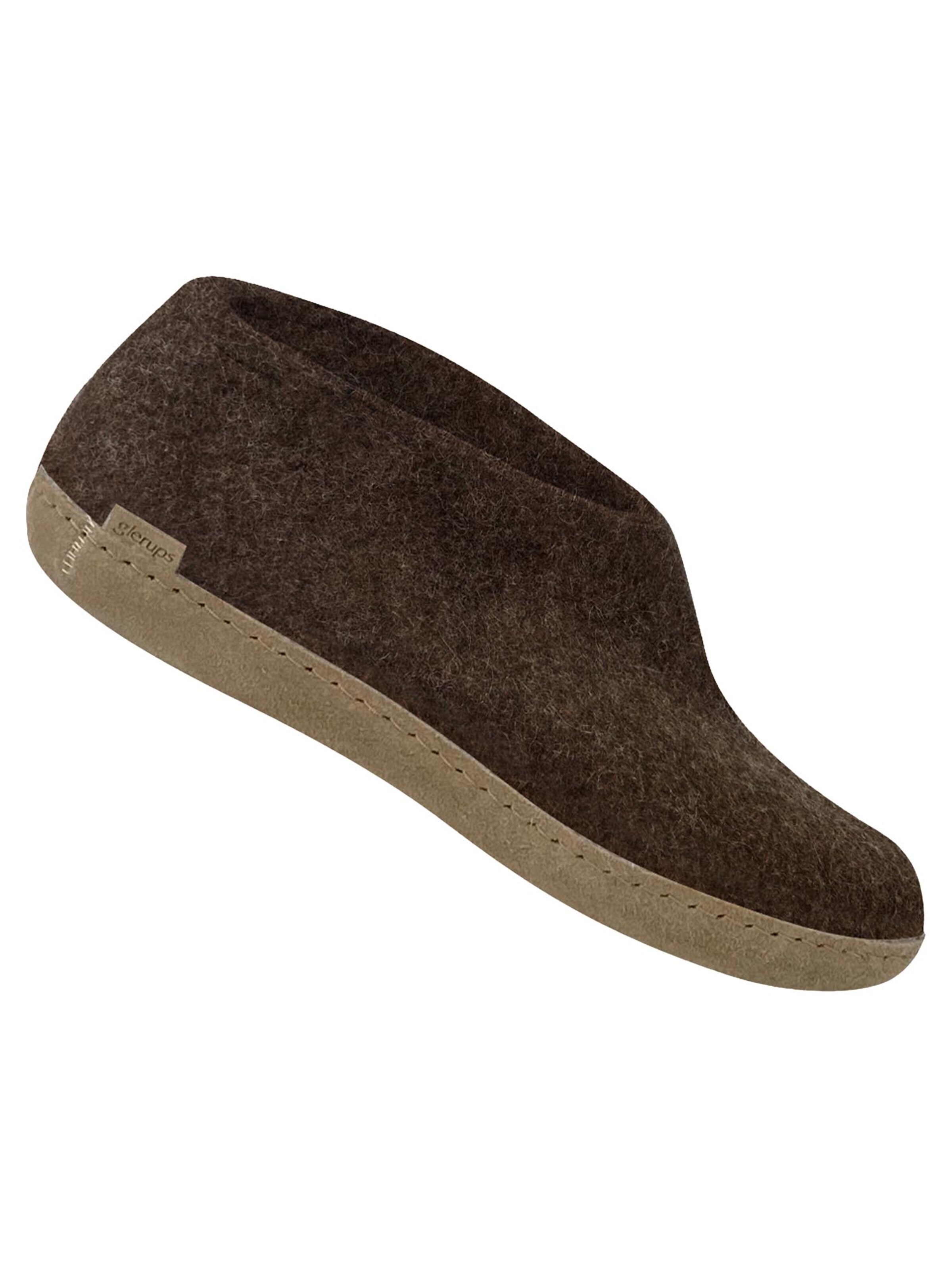 Glerups Slipper 'Ledersohle' in Brown