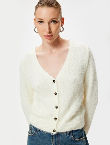 Koton Knit Cardigan in White: front