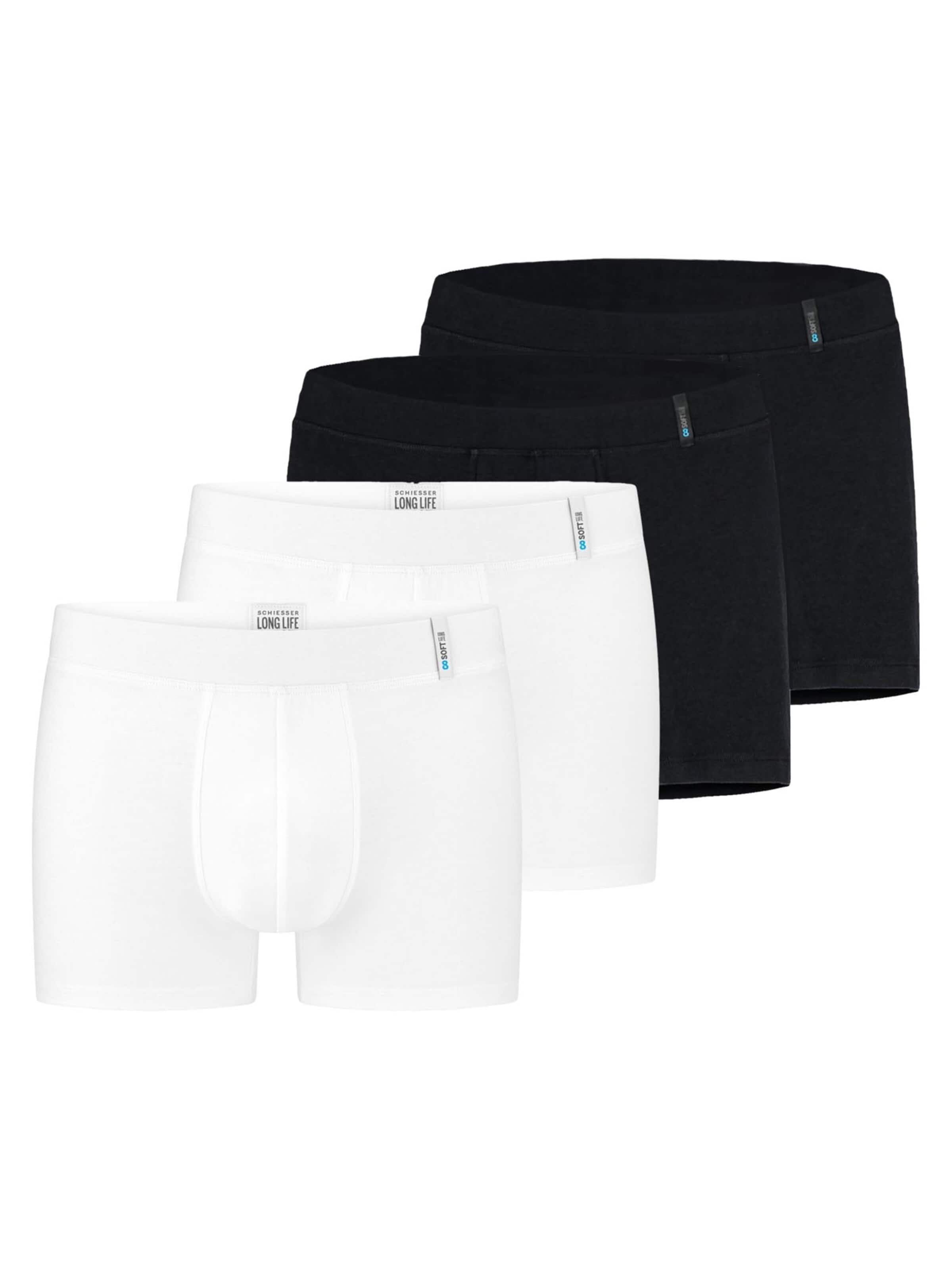 SCHIESSER Boxershorts 'Long Life Soft' in Zwart: voorkant