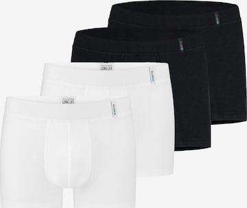 SCHIESSER Boxershorts 'Long Life Soft' in Zwart: voorkant