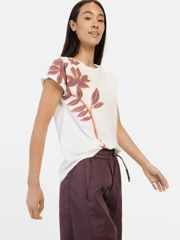 CAMEL ACTIVE T-Shirt mit Blumenprint aus Baumwolle in Weiß