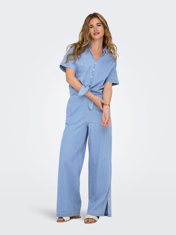 ONLY Wide leg Broek 'ONLNova' in Blauw