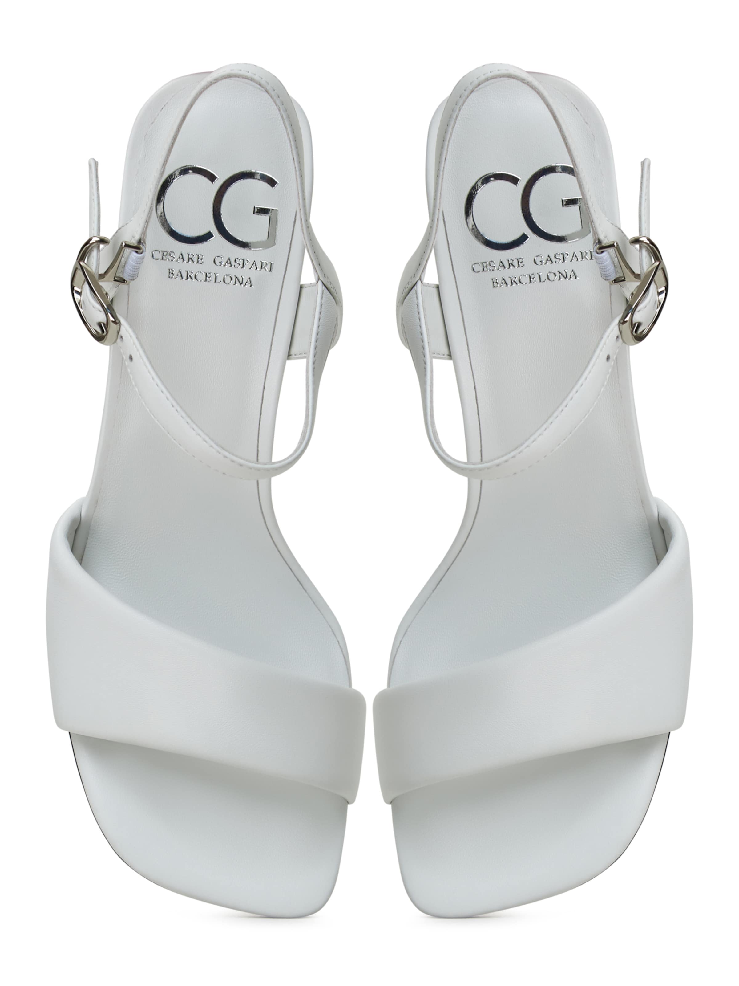 CESARE GASPARI Strap Sandals in White